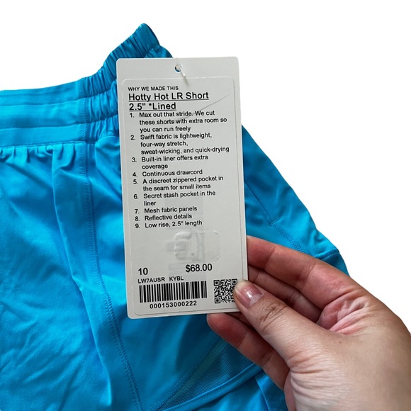 Lululemon Hotty Hot Low-Rise Lined Short 2.5" Size 10 New with tags Kayak Blue - Picture 3 of 3